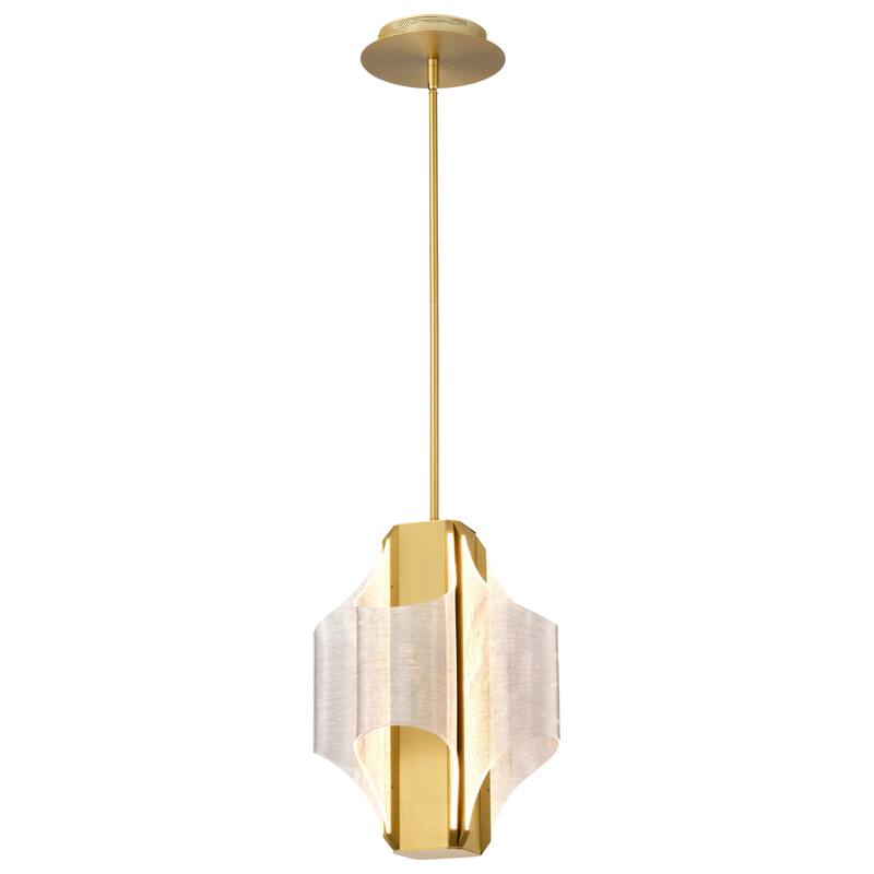 Idris LED 4 Light Pendant Vintage Brass Finish Light Guide Panels - Vintage Brass
