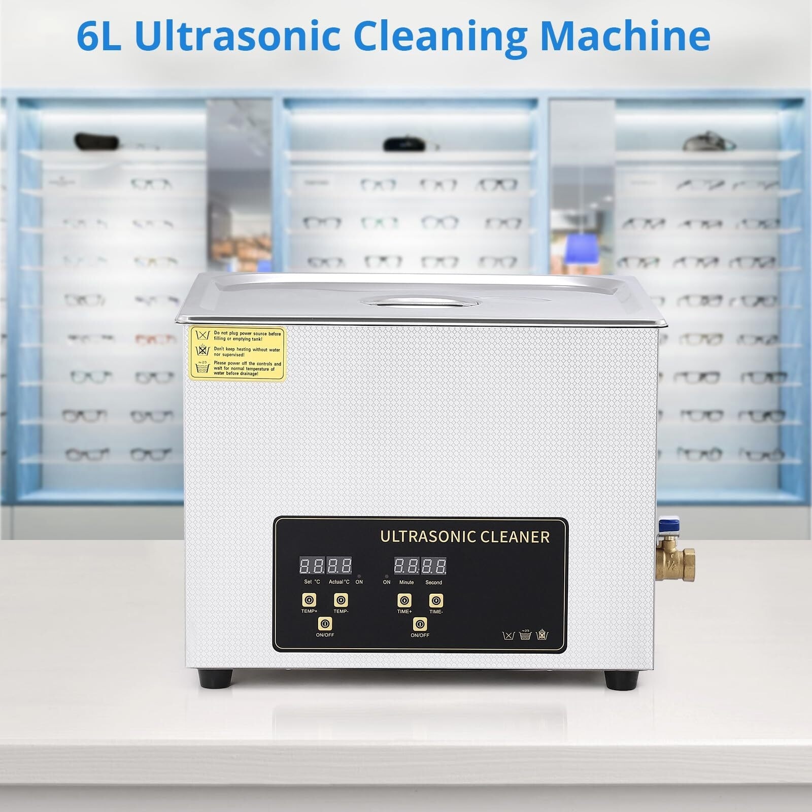 6L Ultrasonic Cleaner with Digital Timer and Heater for Cleaning