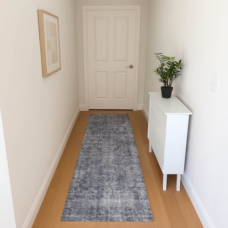 Premium Washable Super Soft Vintage Traditional Mayfield Rug - Blue - 2'3" x 7'6"
