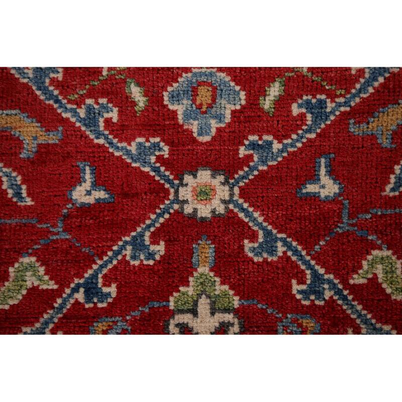 Red Kazak Runner Rug Handmade Traditional Wool Carpet - 2'9" x 9'8"