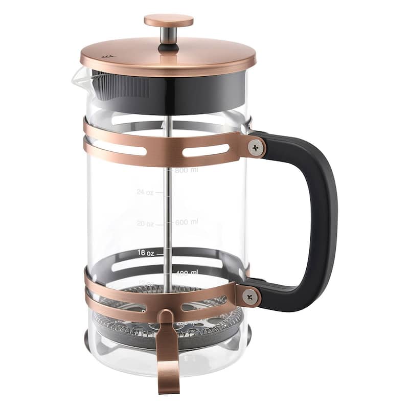Large 1L Glass French Press for Coffee, Tea, and Cold Brew - 6.69 x 4.13 x 8.46 inch