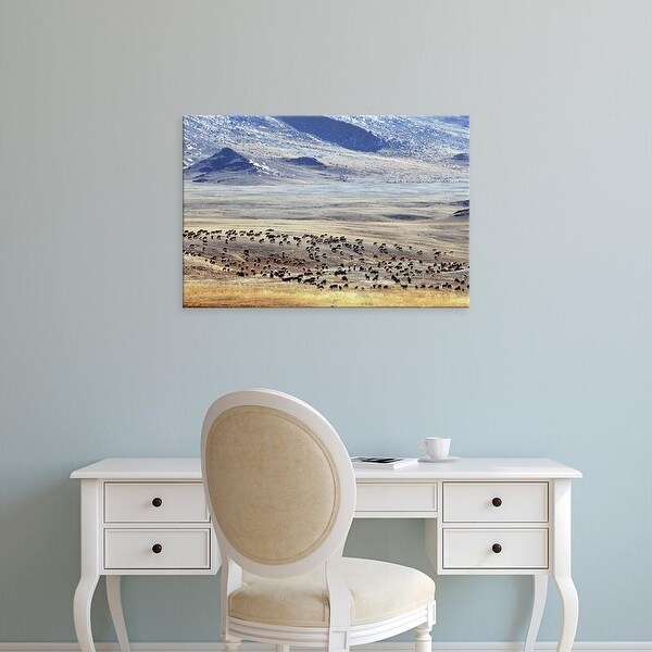 Easy Art Prints Amos Nachoum's 'Sheep And Goats In The Valley Of The Yellow Lake' Premium Canvas Art