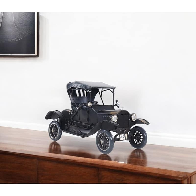 HomeRoots 12" Black Metal c1908 Ford Model Car Tabletop Sculpture - 11.5' X '7' X '6