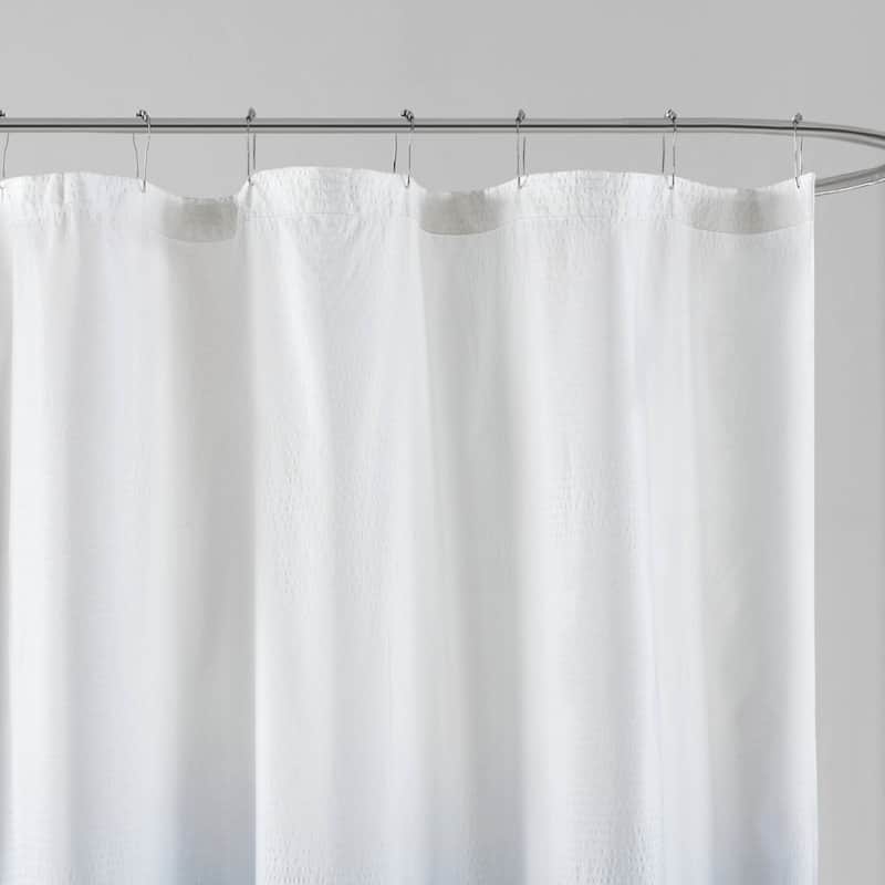 Madison Park Loire Ombre Printed Seersucker Shower Curtain
