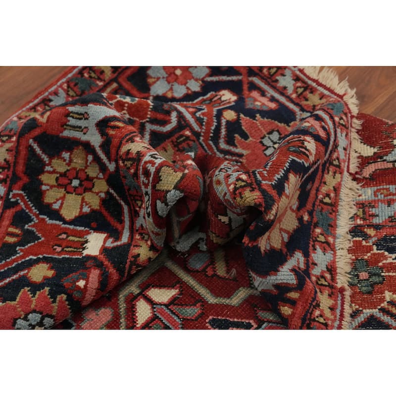 Hand Knotted Oriental 100% Wool Carpet Traditional Geometric Oranges & Rust Heriz (serapi) Area Rug - 6' 3'' X 5' 0''