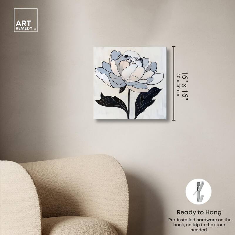 Gray Scale Flower I Canvas by Art Remedy, Gallery Wrapped