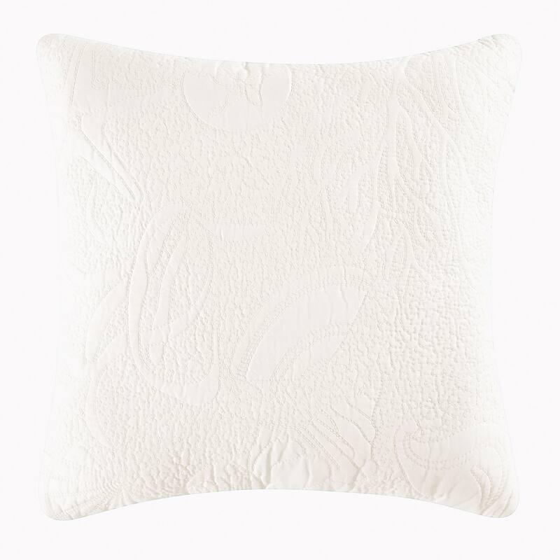 26" x 26" White Shell Matelasse Euro Sham