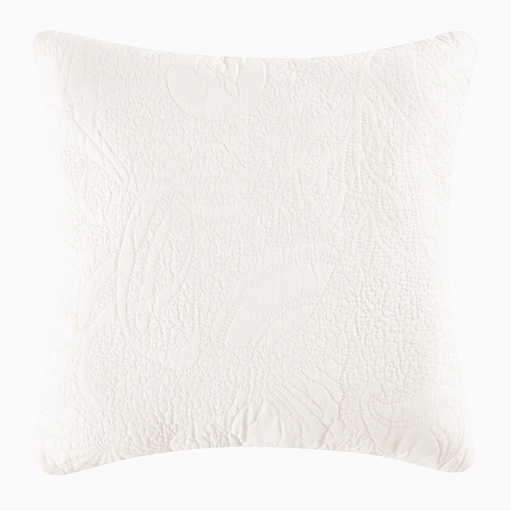 26" x 26" White Shell Matelasse Euro Sham