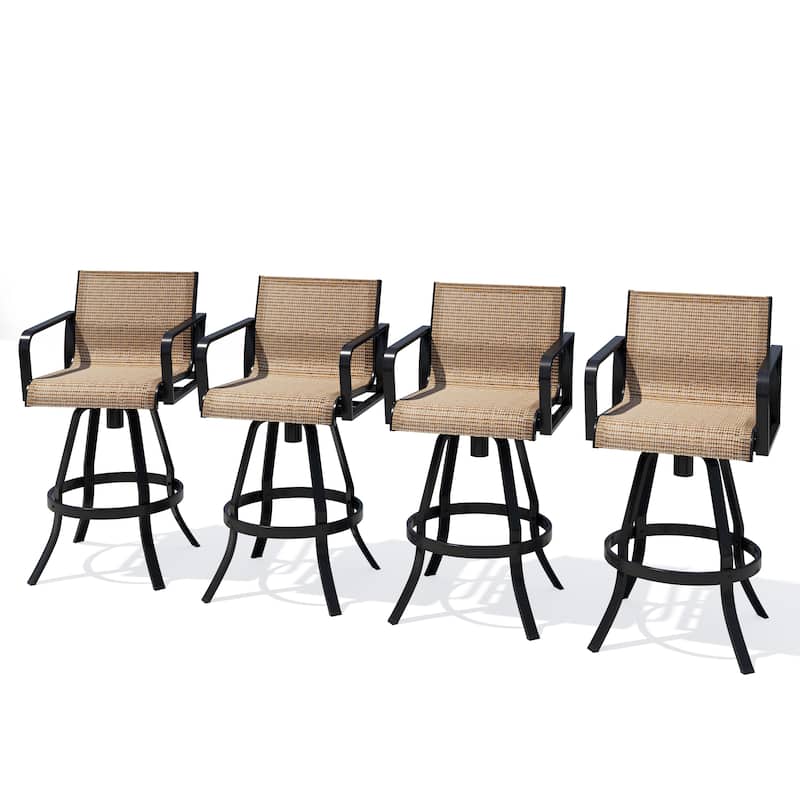 Outdoor Indoor All-weather Swivel Barstool Patio Bar Stools (Set of 2) - See Picture