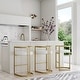 preview thumbnail 1 of 14, Clarence Faux Leather 35" Barstool Polished Gold