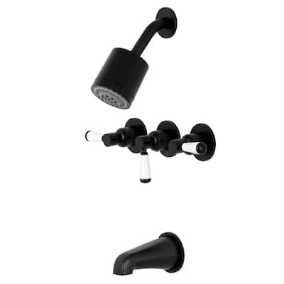 Kingston Brass Paris Three-Handle Tub and Shower Faucet
