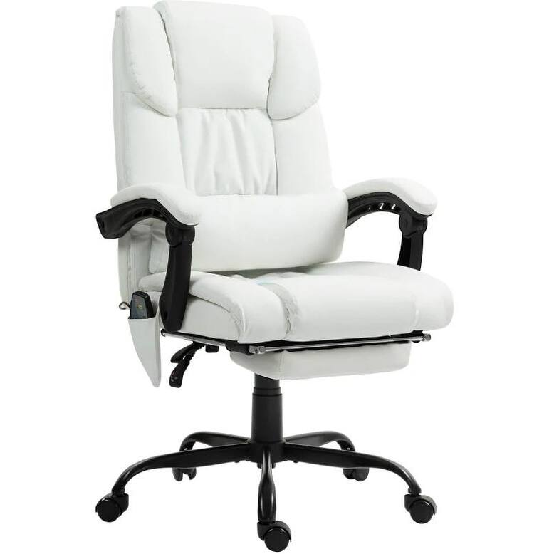 Massage Office Chair with 6 Vibrating Points, High Back Reclining Office Chair with Footrest and Remote, For Home and Office