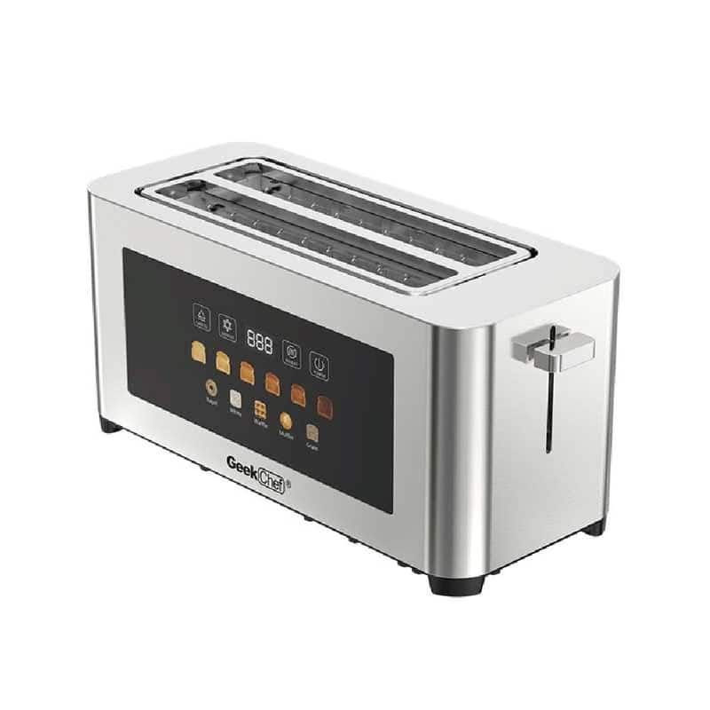 4-Slice Toaster with Extra-Wide Slots, Stainless Steel, LED Touch Panel, Auto Shut-Off, Anti-Jam, Easy Clean & Cord Storage