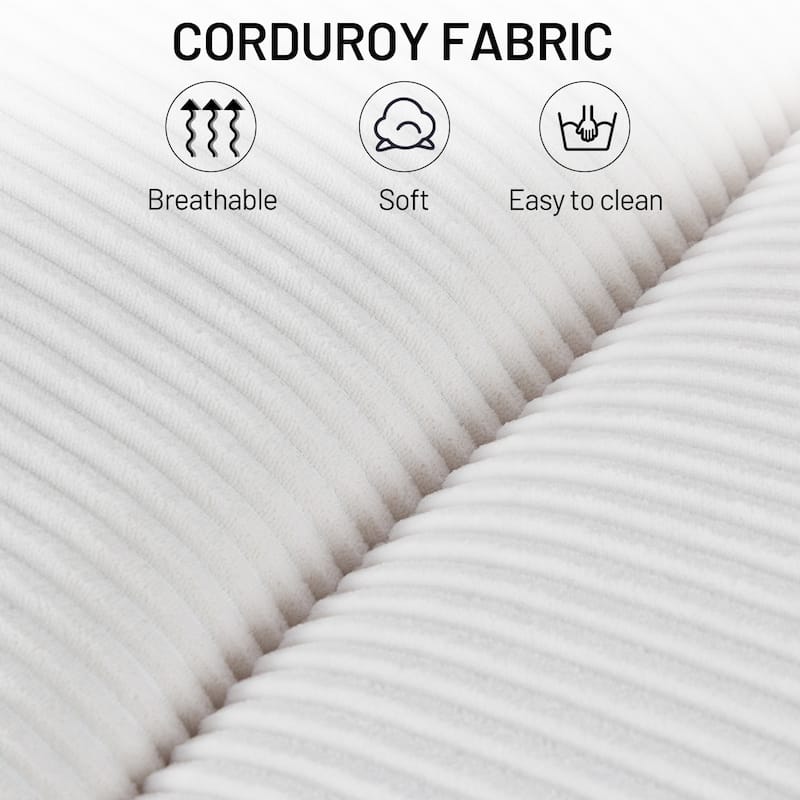 74 INCH Corduroy Sofa, Comfy Sofa Couch Extra Deep Seats, Corduroy Couch Mid-Century Modern Couch 3 Seater Sofa Loveseat