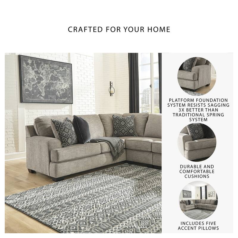 Signature Design by Ashley Bovarian Gray 4-Piece Sectional - 154"W x 99"D x 39"H
