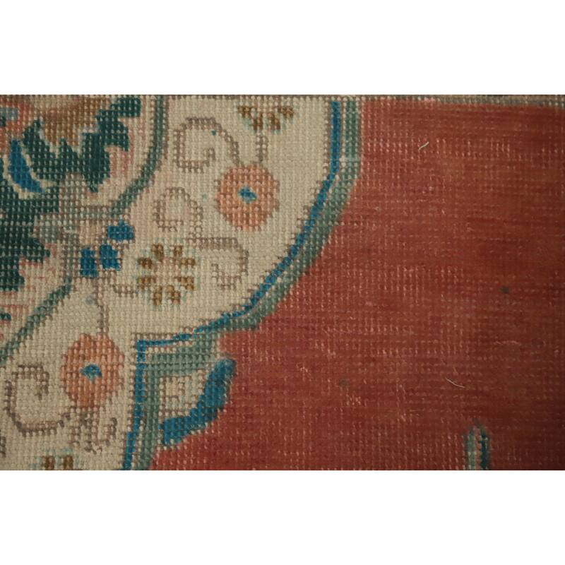 Hand Knotted Oriental 100% Wool Carpet Traditional Medallion Oranges & Rust Tabriz Area Rug - 6' 3'' X 4' 4''