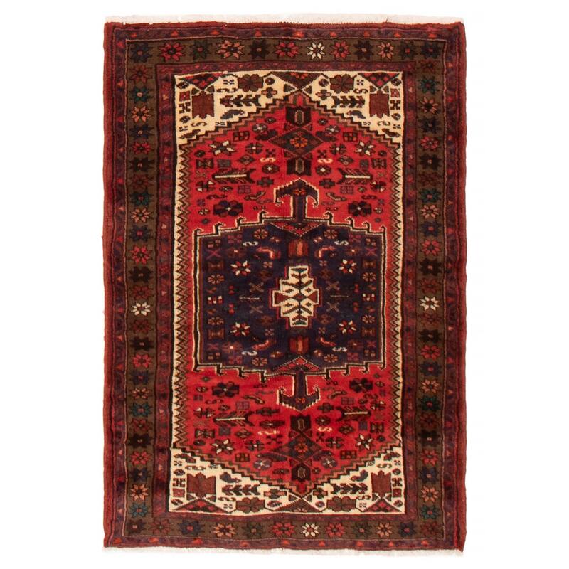 ECARPETGALLERY Hand-knotted Andelz Red Wool Rug - 3'3 x 4'9 - Red - 3'3 x 4'9