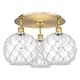Option Brushed Brass / Clear Glass with White Rope
