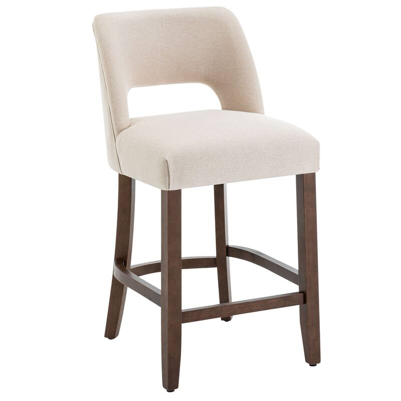 Set of 2/4/6,Upholstered Counter Height Bar Stools,Modern Counter Stools with Wood Legs for Kitchen Island Dining Room Bar