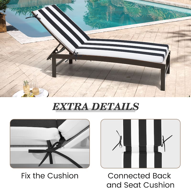 Pellebant Outdoor Patio Chaise Lounge Cushion