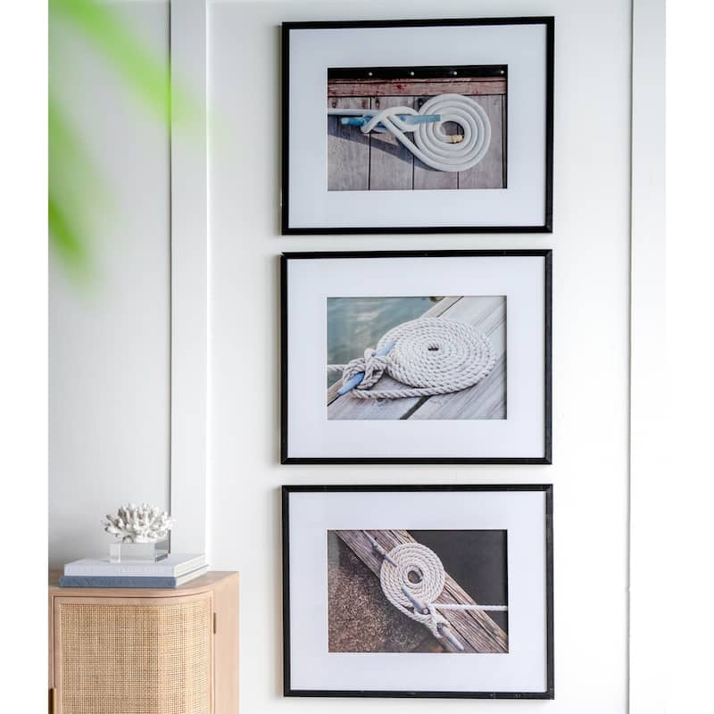 Rope Wall Art with Black Frame Wall Decor(Set of 3)