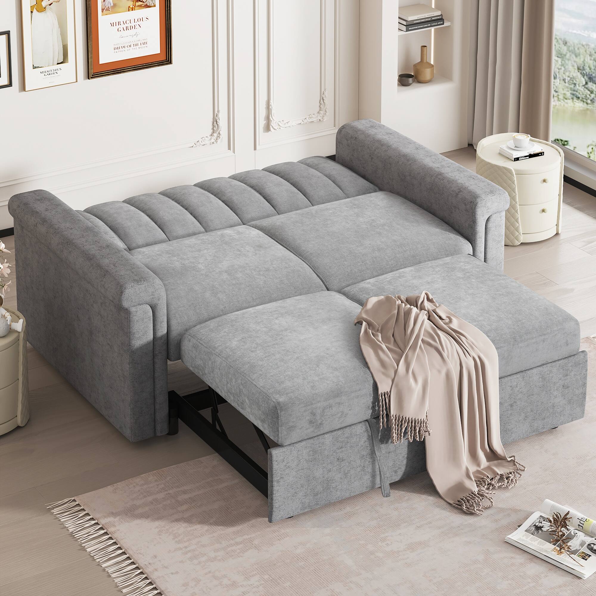 Convertible Soft Cushion Sofa Pull Bed ,for Two People to Sit On Bed