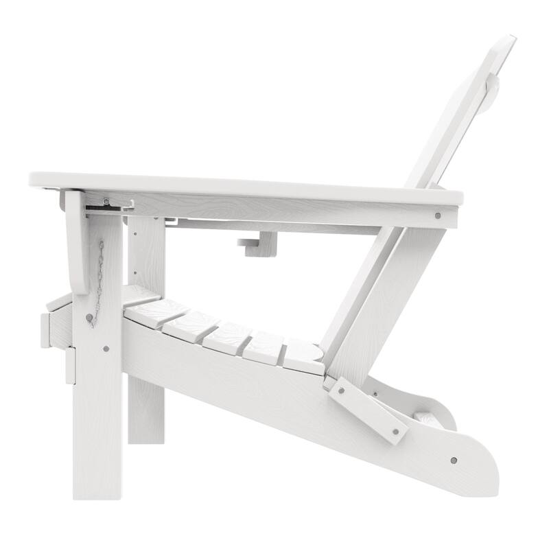 5-Piece Adjustable Plastic Patio Adirondack Chairs With Side Table Set