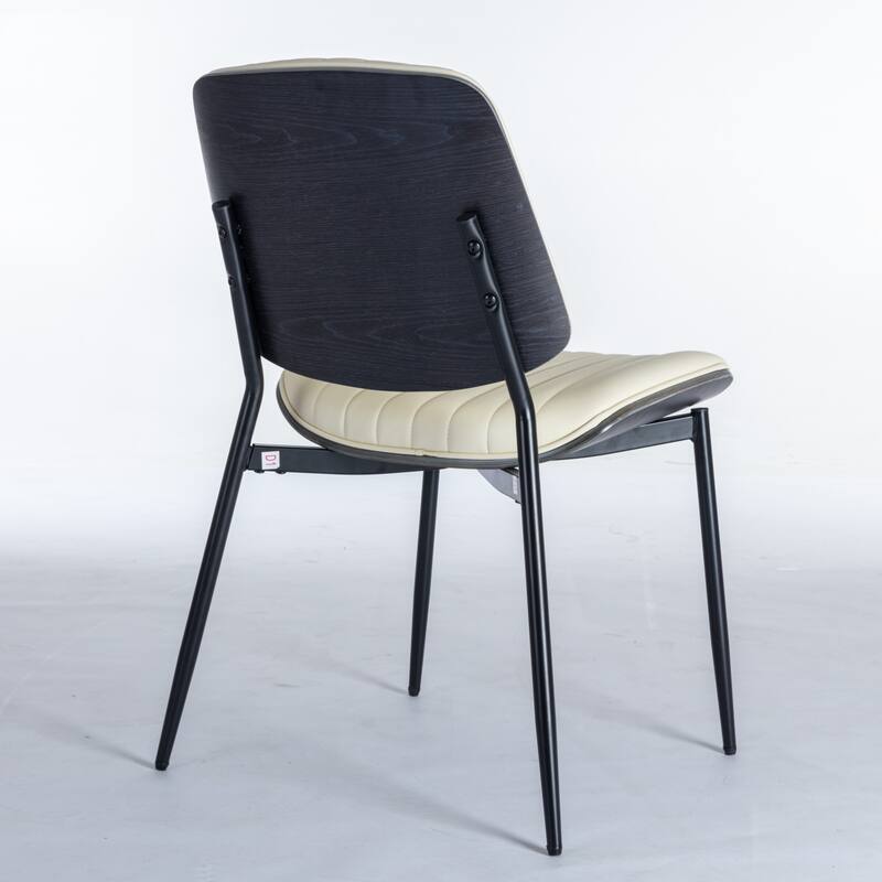 GDFStudio Mid Century Modern Armless Upholstered Dining Chairs with Metal Legs