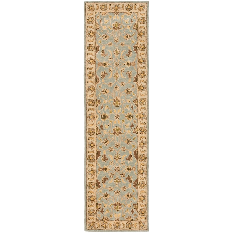 SAFAVIEH Handmade Heritage Turtoise Traditional Oriental Wool Rug - 2'3" x 10' Runner - Light Blue/Beige