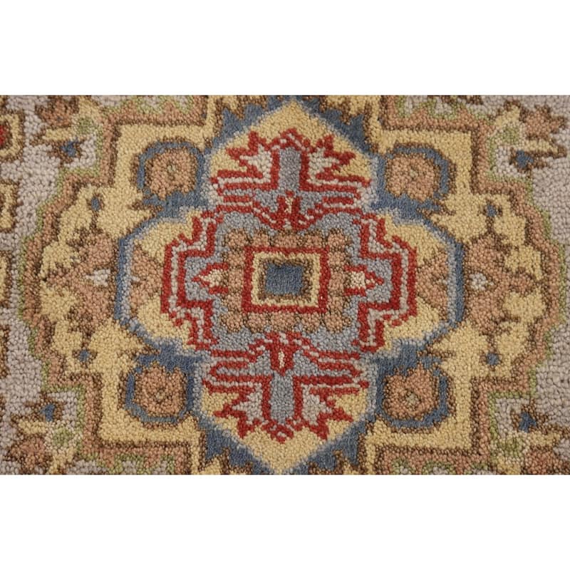 Geometric Gray Kazak Indian Runner Rug Handmade Wool Carpet - 2'6"x 7'11"