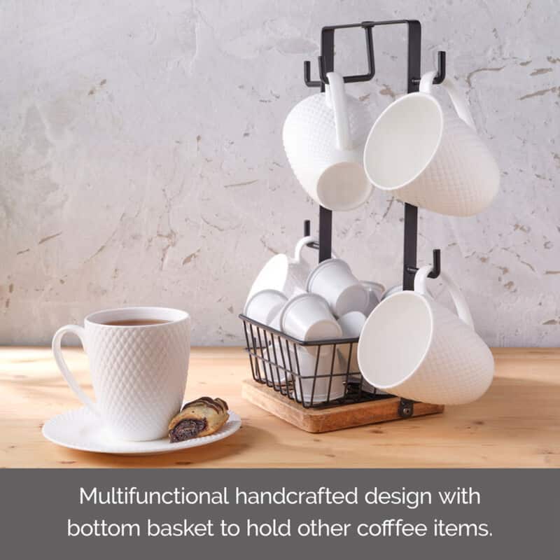 Mikasa Gourmet Basics Stella Mug Tree with Basket