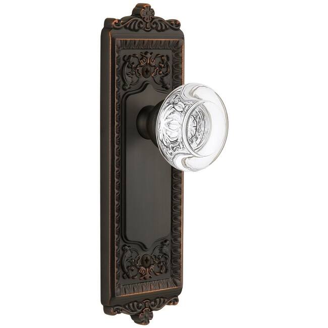 Grandeur Windsor Solid Brass Rose Single Dummy Door Knob with Bordeaux - Timeless Bronze
