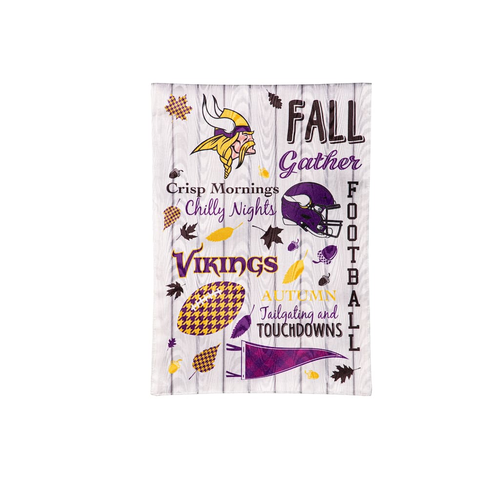 Minnesota Vikings, Moire Flag, Garden, Fall Seasonal
