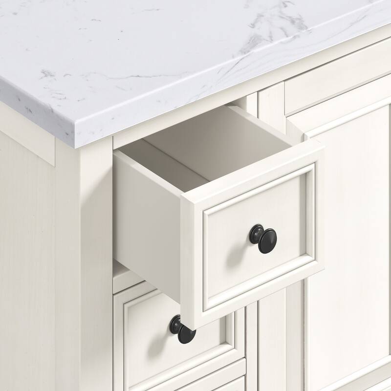 Thompson 48 in. Single Sink Bathroom Vanity with Engineered Stone Top - 49"W x 22"D x 35"H