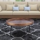 preview thumbnail 2 of 6, Round Mango Wood Coffee Table With Splayed Metal Legs, Brown and Black
