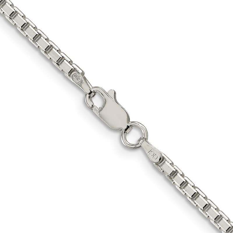 Curata 925 Sterling Silver 2.5mm Diamond Cut Box Chain Necklace Options: 18 20 22 24 26 30