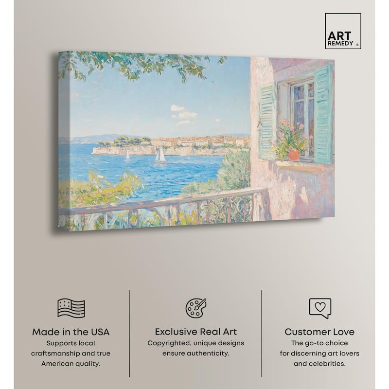 Mediterranean View Canvas by Art Remedy, Gallery Wrapped