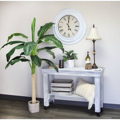 The Mod Greenhouse Faux Green Banana Tree in a Black Matte Planter Pot