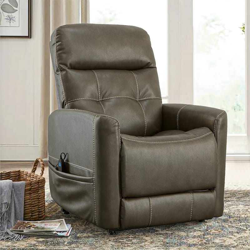 Kenner Driftwood Power Lift Recliner with Power Headrest & Lumbar by Flexsteel