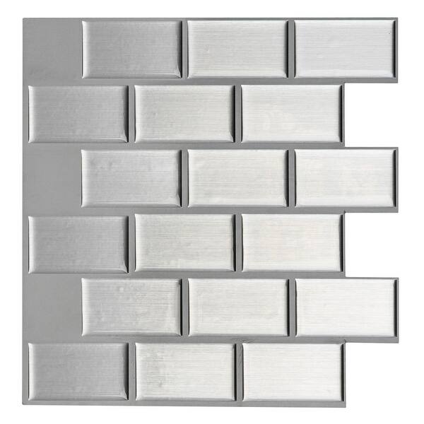 Pack of 10 Tiles 12x12 Pack of 10 Tiles 12x12 A16030 Brushed Stainless Steel in Square Art3d Peel and Stick Metal Backsplash Tile Pack of 10 Tiles 12x12 Pack of 10 Tiles 12x12 A16030 Brushed Stainless Steel in Square Art3d Peel and Stick Metal Backsplash Tile