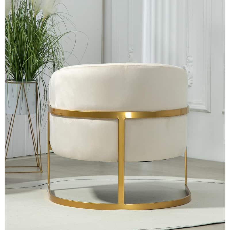 Modern Accent Armchair Luxury Gold Frame and Multi-colored Velvet Material Infuse Elegant Flair