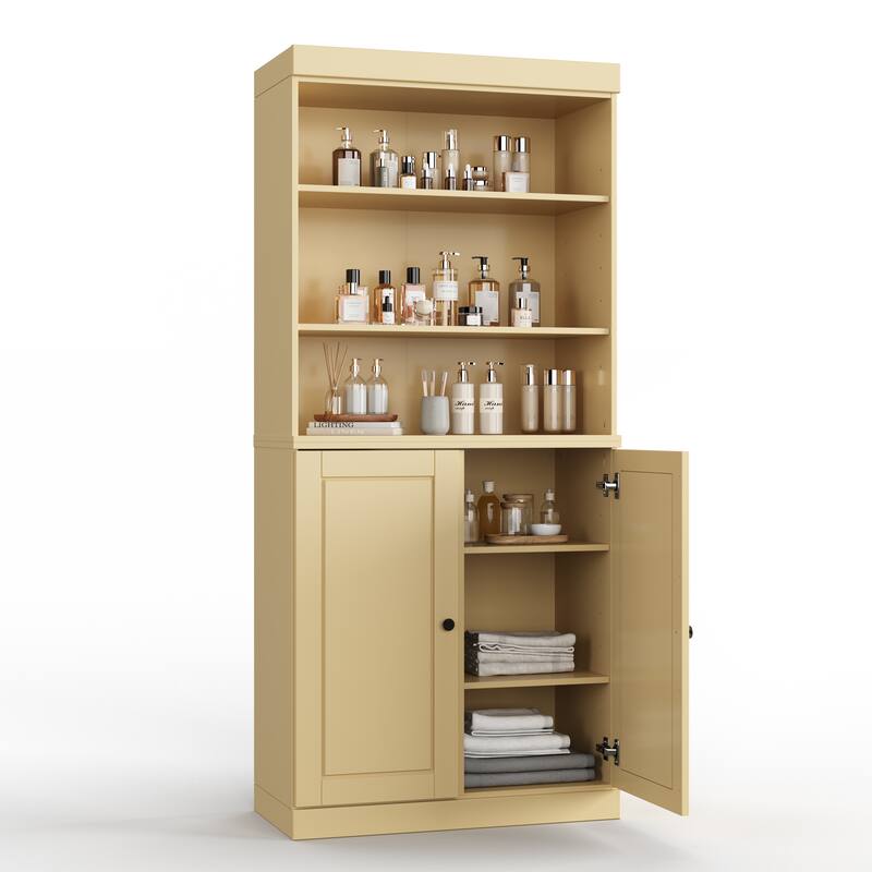 100% Solid Wood 32" Bathroom Cabinet with Optional Doors by Palace Imports - Yellow - 2 Doors Solid