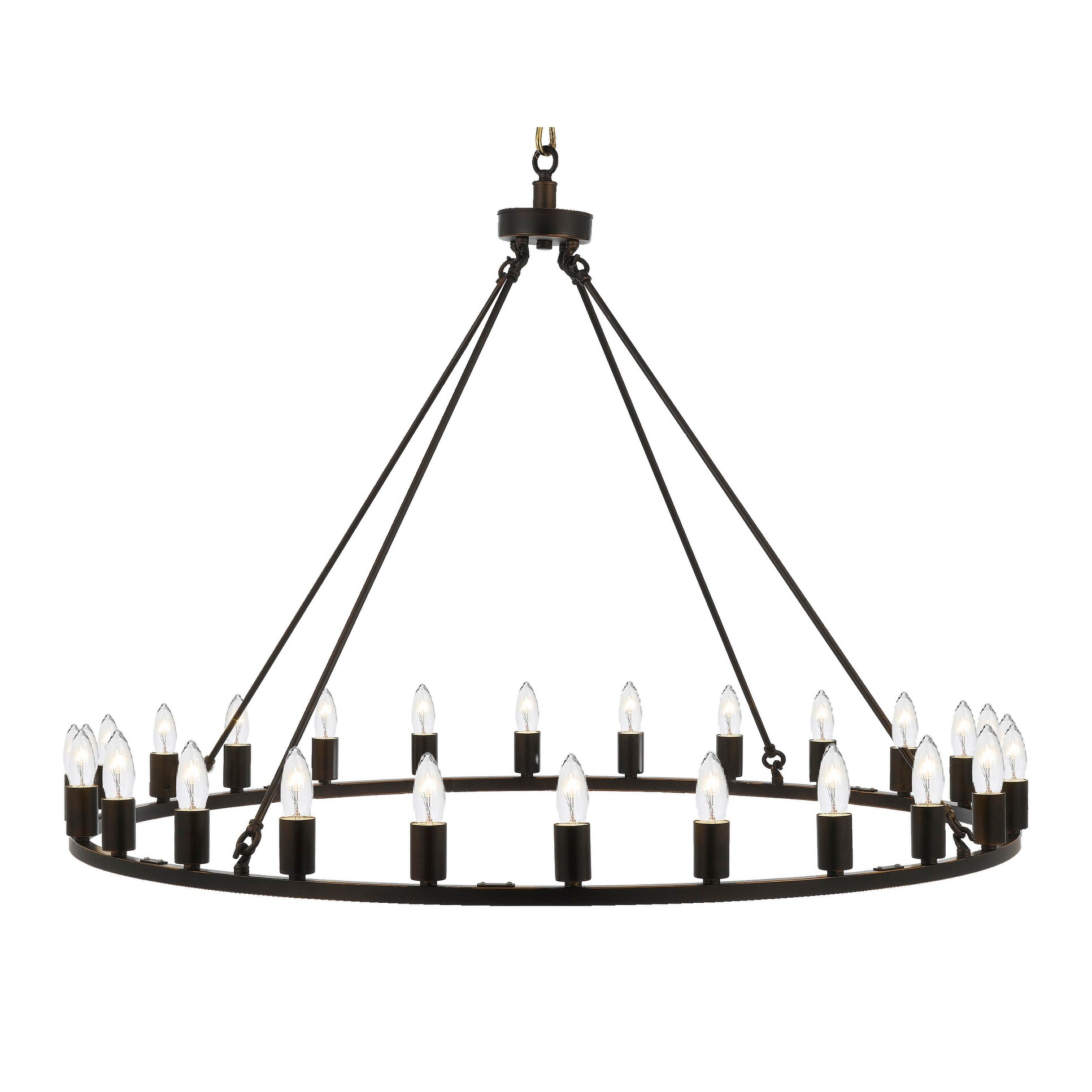Vintage Barn Metal Castile 24 Light Chandelier Oil Bronze Finish Rustic Industrial Lighting - Chandeliers For Bedrooms by Overstock.com