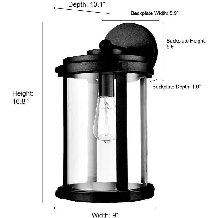 Millennium Lighting 290101 17" Tall Outdoor Wall Sconce with Clear