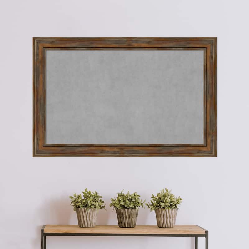 Amanti Art Alexandria Rustic Brown Framed Magnetic Board
