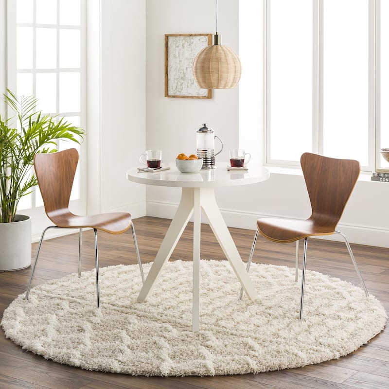 Livabliss Urban Shag Bohemian Tribal Area Rug - 7'10" x 7'10" Round - Beige