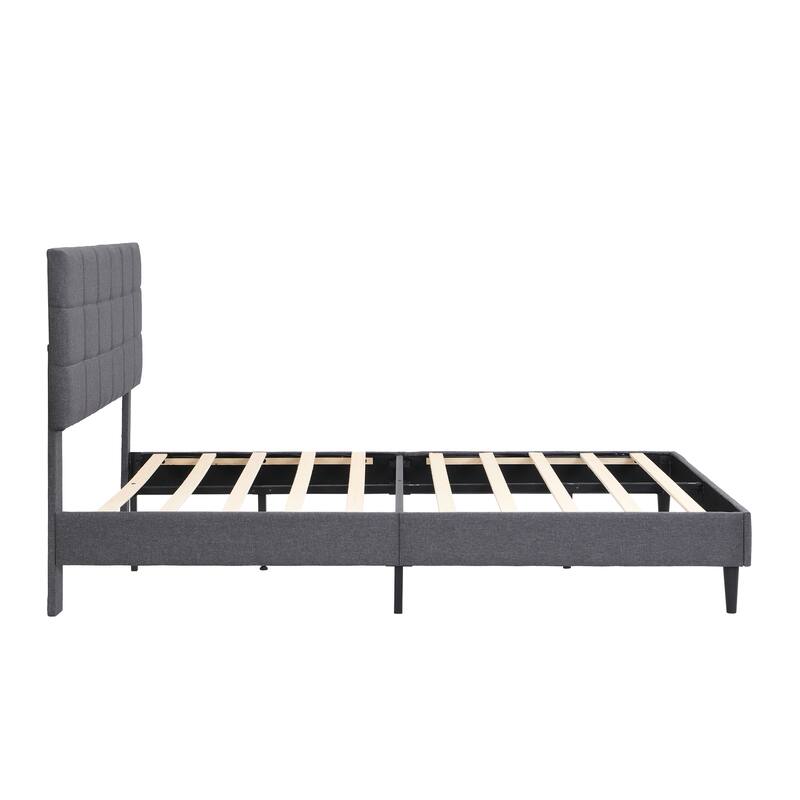 Platform Bed Frame with Fabric Upholstered Headboard