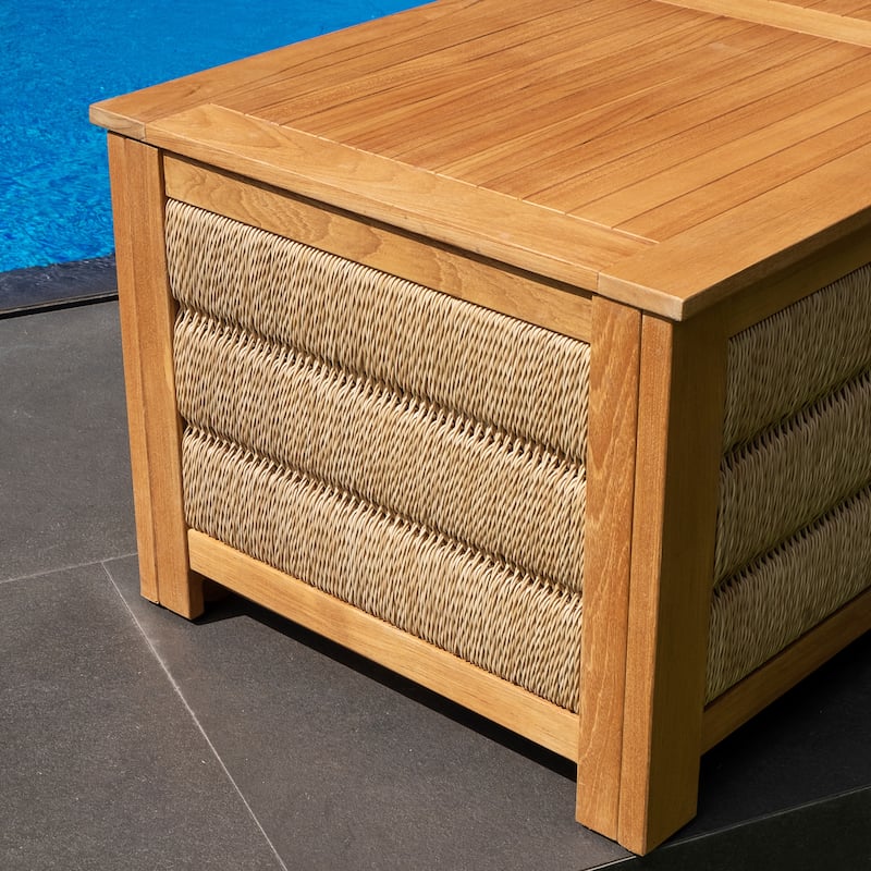 Cambridge Casual Blaine Teak Wood Outdoor Storage Box