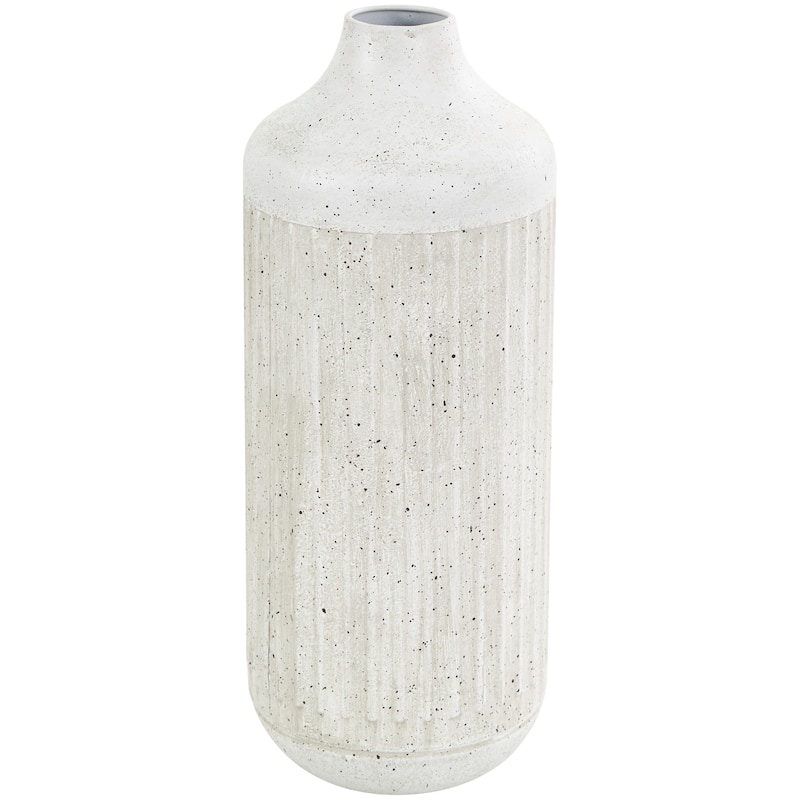 Metal Textured Vase - Gray - Roche River Decor - 7"W x 7"L x 17"H