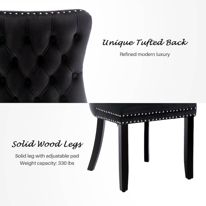 KATA Velvet Upholstered Wingback Dining Chairs Set of 2